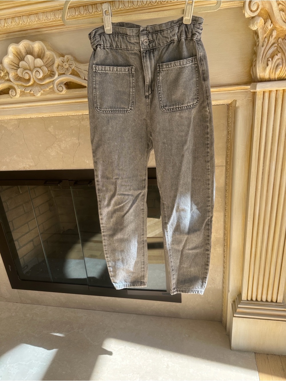 Zara Relaxed Paperbag Waist Jeans Sz 0